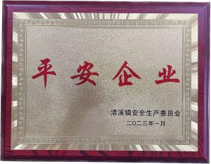 東莞市・清渓鎮から安全生産賞を頂きました。